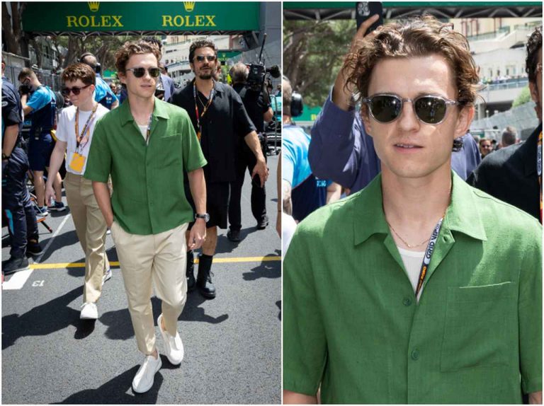 トム・ホランド、グリーンのシャツが爽やかな大人コーデ【セレブの最新スタイル】