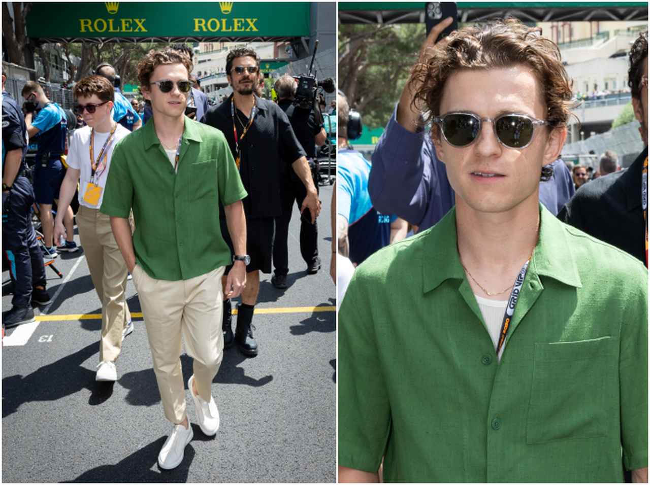 トム・ホランド、グリーンのシャツが爽やかな大人コーデ【セレブの最新スタイル】