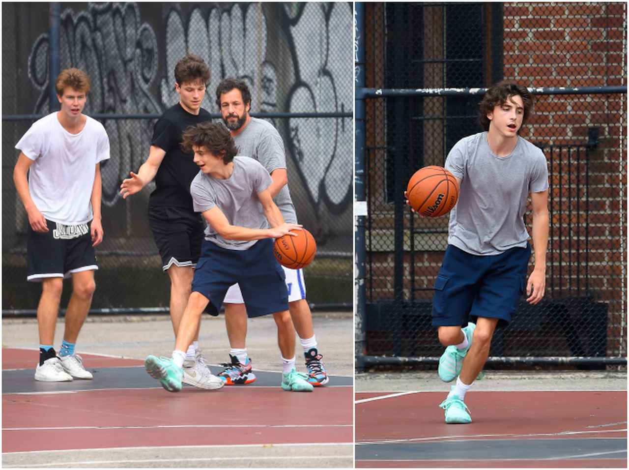 ティモシー・シャラメが爽やかすぎる!大御所俳優と路上コートでバスケ