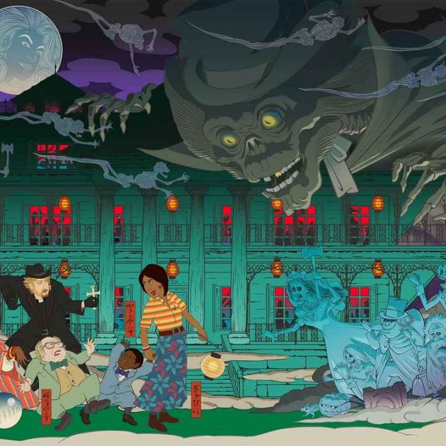 『ホーンテッドマンション』が浮世絵に!?特別ビジュアル【九九九幽霊夜行】が解禁