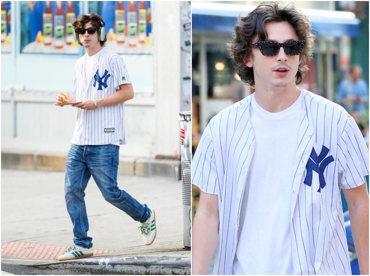 ティモシー・シャラメ、レトロなベースボールジャージスタイル【セレブの最新スタイル】