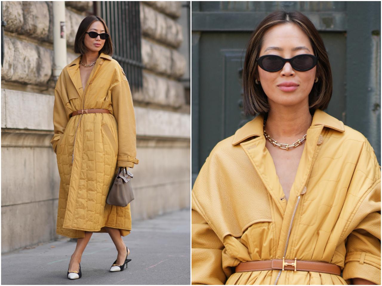 エイミー・ソング、エレガントなキルティングコートスタイル【セレブの最新スタイル】