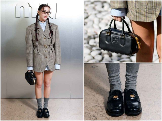 エマ・チェンバレン、ナードなスクールガール風コーデ【セレブの最新スタイル】