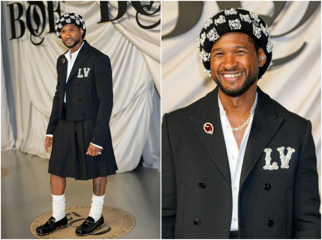 ビジューつきルーズソックスが可愛い！アッシャーのスカート姿が斬新