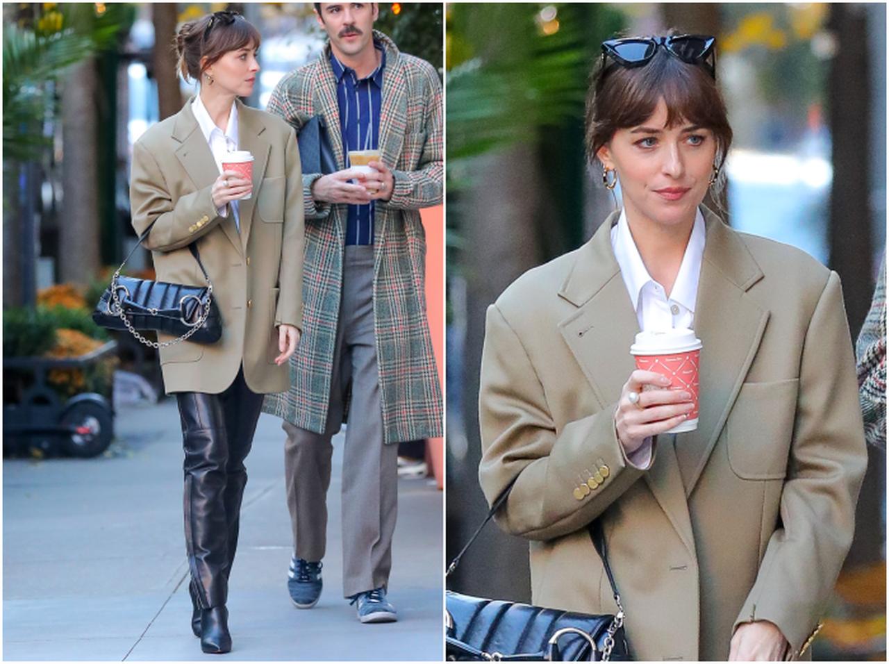 ダコタ・ジョンソン、スパイスを効かせたジャケットコーデ【セレブの最新スタイル】