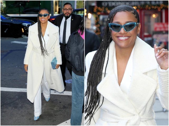 アリアナ・デボーズ、ブルーを効かせたホワイトコーデ【セレブの最新スタイル】