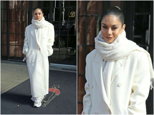 ヴァネッサ・ハジェンズ、冬のオールホワイトコーデ【セレブの最新スタイル】