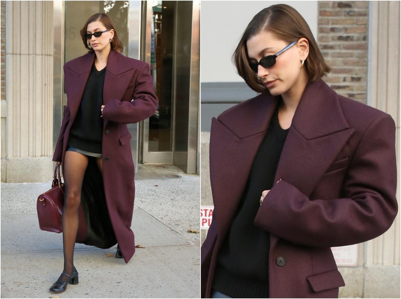 ヘイリー・ビーバー、シックに着こなすパワーショルダースタイル【セレブの最新スタイル】