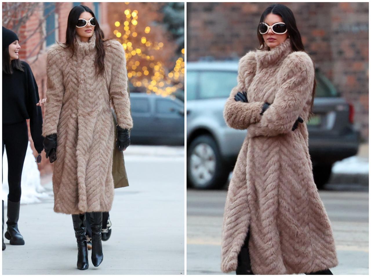 ケンダル・ジェンナーの洗練エコファーコートスタイル【セレブの最新スタイル】