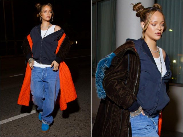 リアーナ、ヴィンテージコートを着こなす上級ストリートスタイル【セレブの最新スタイル】