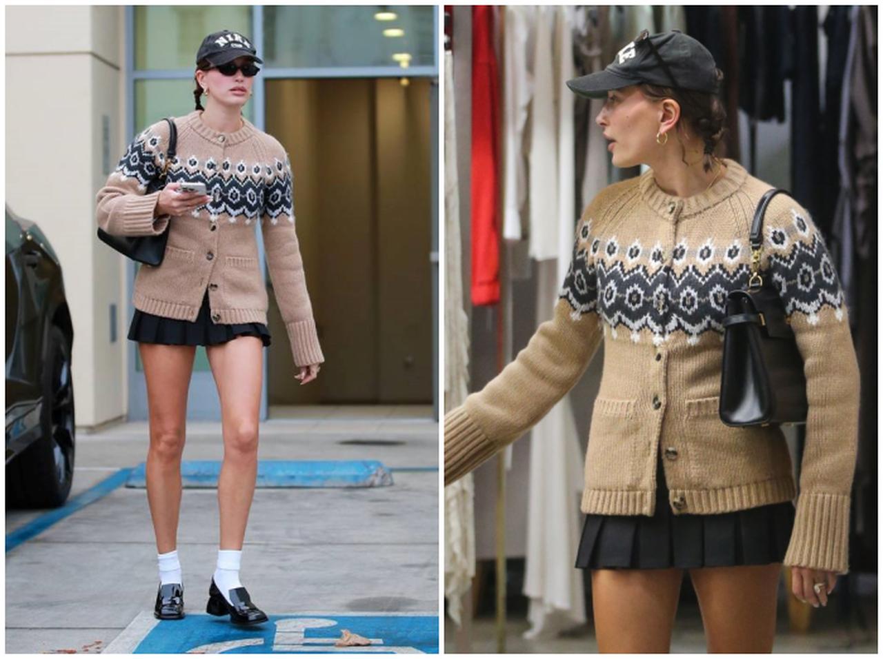 ヘイリー・ビーバーの旬なクラシックニットコーデ【セレブの最新スタイル】