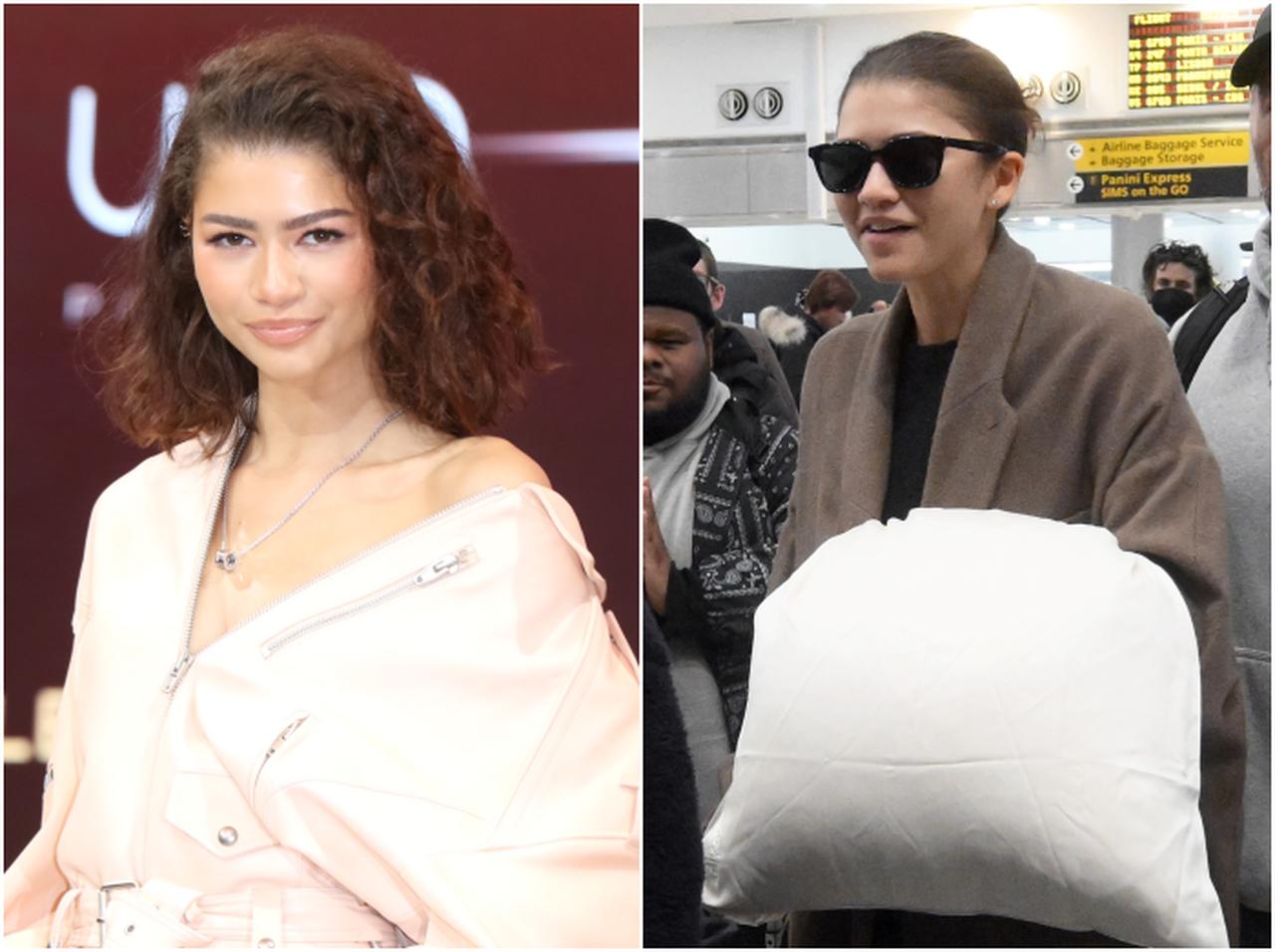 飛行機に“マイ枕”を持参、巨大枕を抱えるゼンデイヤを空港でキャッチ