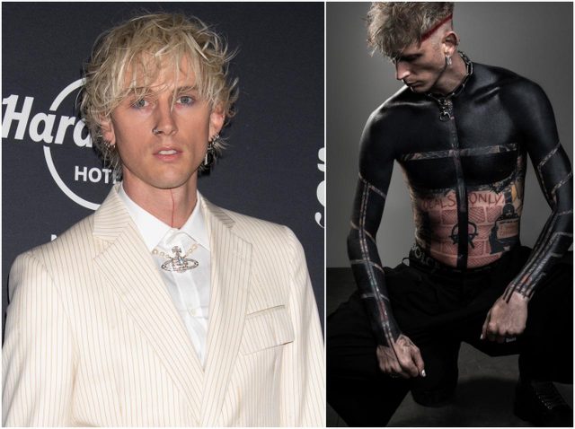 もはや服、マシン・ガン・ケリーの上半身がタトゥーで真っ黒に