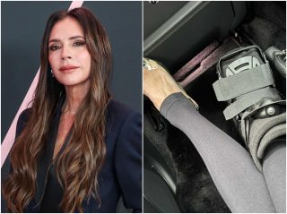 足を骨折してもハイヒールは欠かさない！ヴィクトリア・ベッカムが松葉杖でランウェイへ
