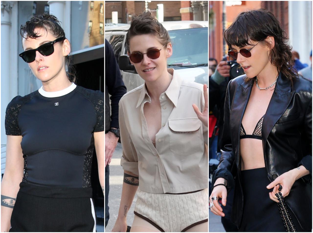 ノーパンスタイルに見せブラ、クリステン・スチュワートのエッジーなコーデ6選