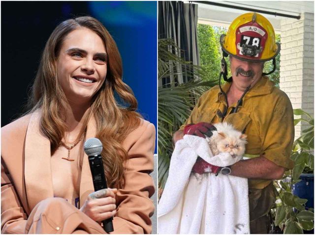 カーラ・デルヴィーニュの家が大火事、奇跡的に消防隊が2匹の猫を救出