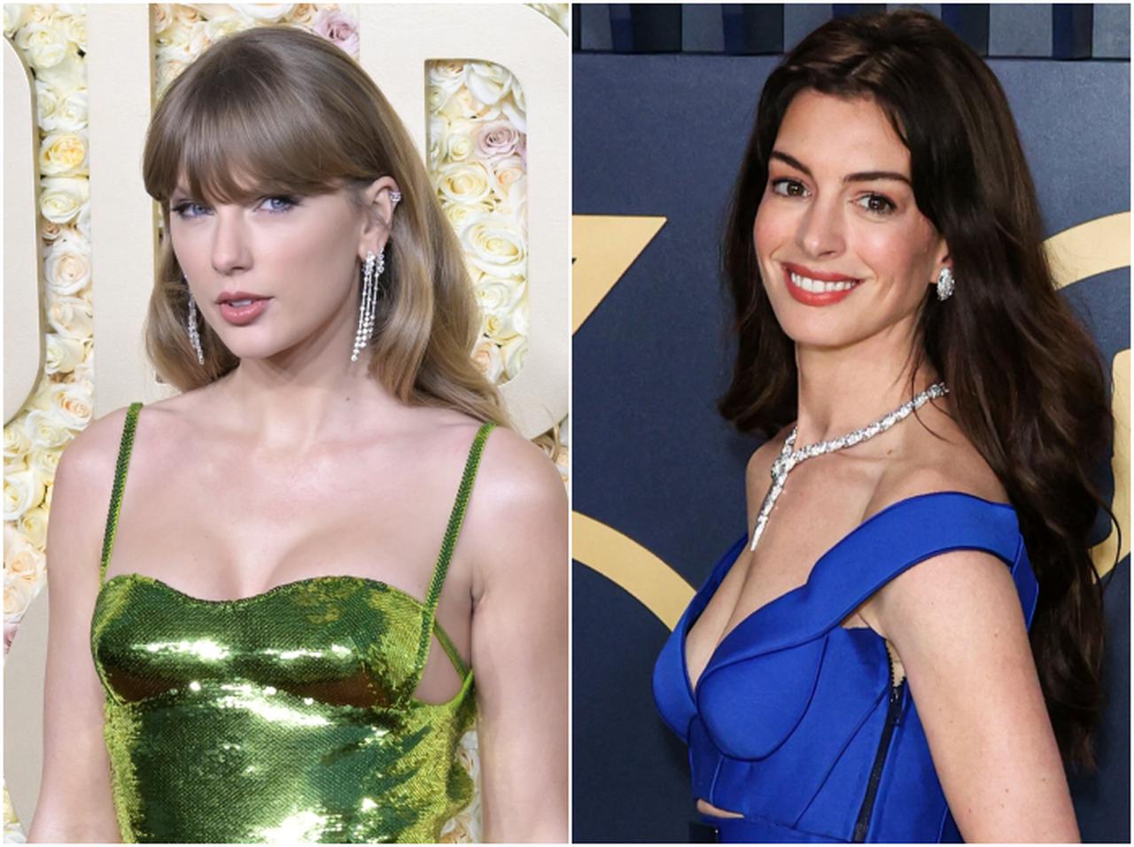 アン・ハサウェイ、テイラー・スウィフトの公演で誰よりもハシャぐ