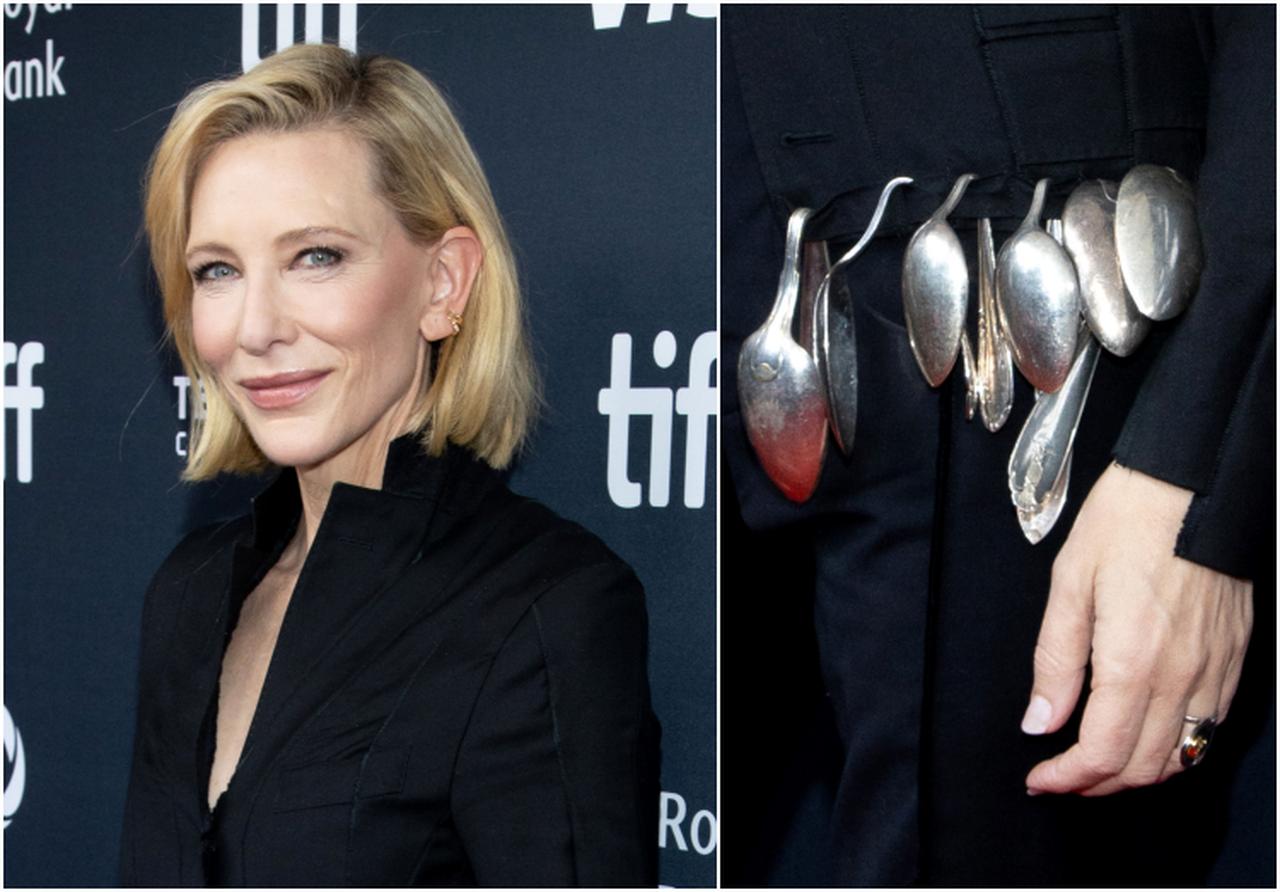 ケイト・ブランシェット、腰にスプーンをぶら下げて公の場に登場