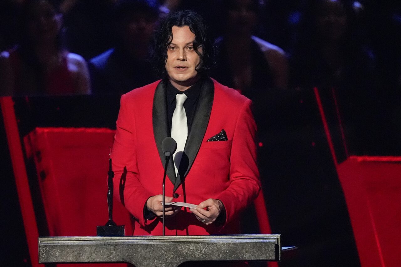 Inductee Jack White of The White Stripes speaks during the 2025 Rock and Roll Hall of Fame Induction Ceremony on Saturday, Nov. 8, 2025, at L.A. Live in Los Angeles. (AP Photo/Chris Pizzello)