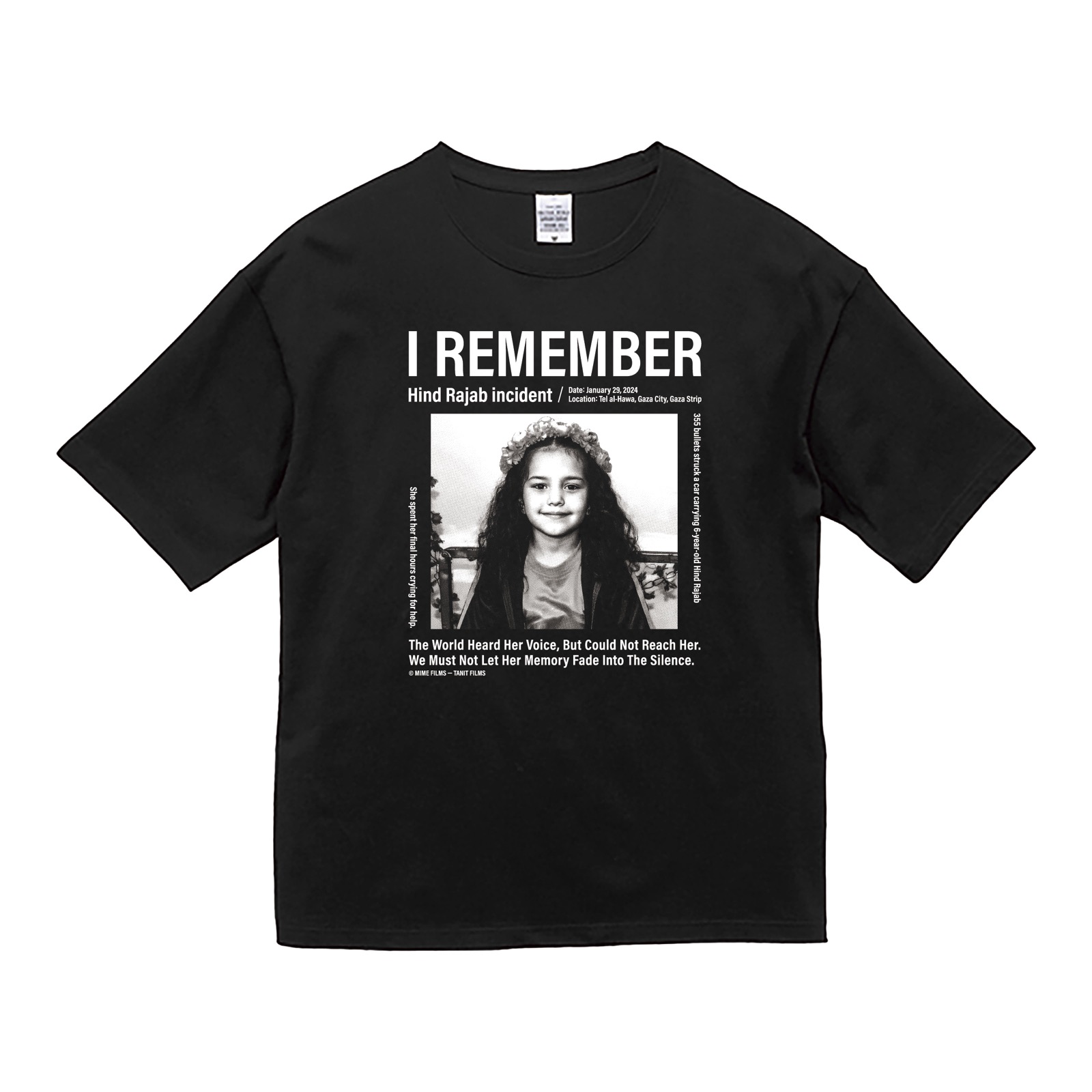 背中に355発。『ヒンド・ラジャブの声』チャリティTシャツが伝えること