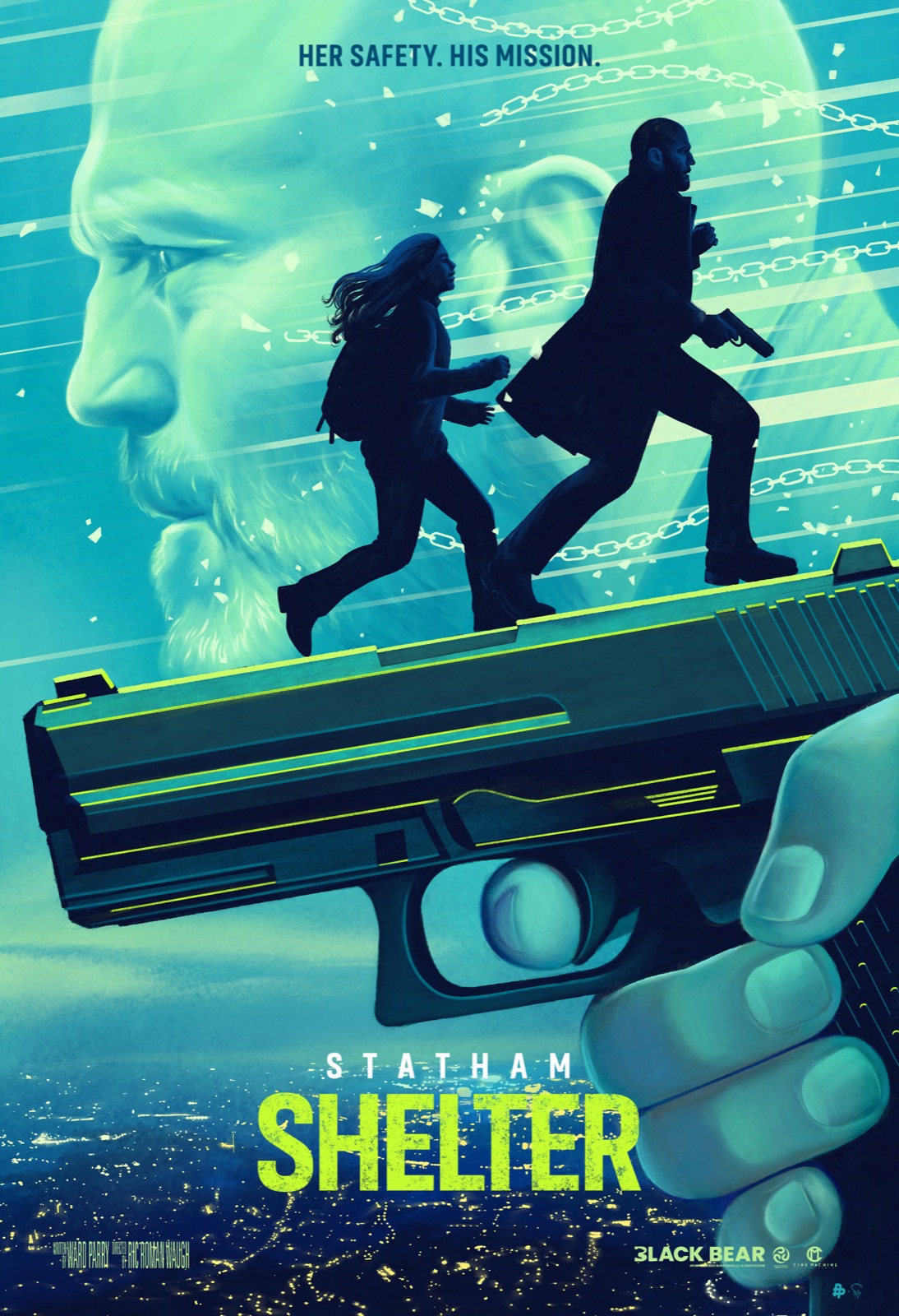 『シェルター』海外版アートビジュアル⑦巨大銃ステイサム