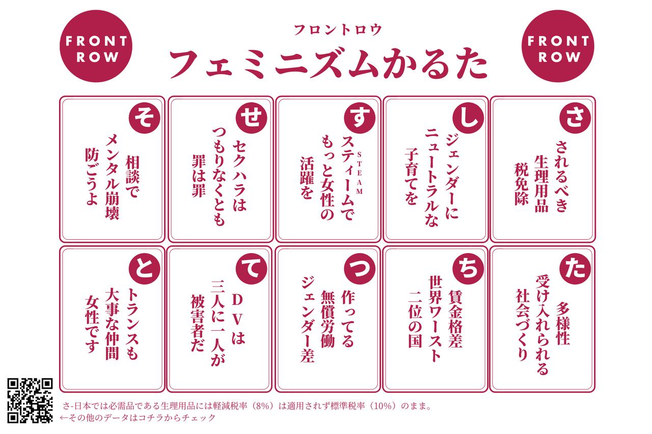 フェミニズム、ジェンダー、かるた、フロントロウ、国際女性デー、ゲーム