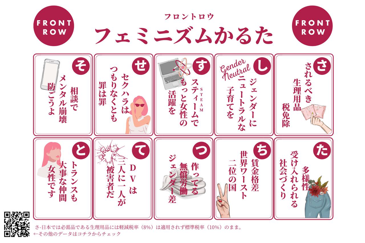 フェミニズム、ジェンダー、かるた、フロントロウ、国際女性デー、ゲーム