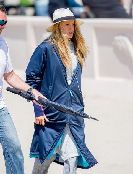 Blake Lively seen on set of The Shallows in Malibu, CA
