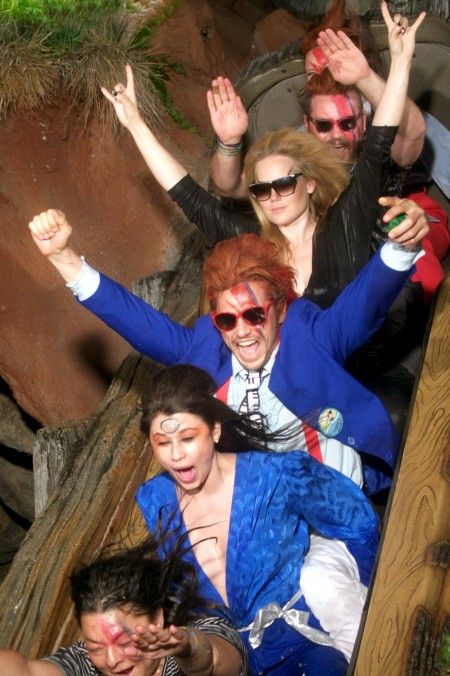 EXCLUSIVE: James Franco celebrates his 38th birthday dressed as David Bowie at Disneyland!