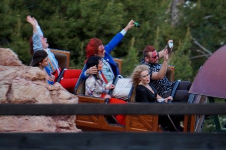 EXCLUSIVE: James Franco celebrates his 38th birthday dressed as David Bowie at Disneyland!
