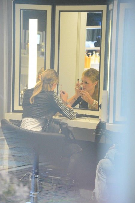 Paris Hilton with Italian Pietro Tavallini are seen at Cotril beauty salon.