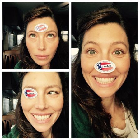 ジェシカ・ビール Jessica Biel アメリカ 大統領選挙 投票