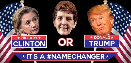 ヒラリー・クリントン　ドナルド・トランプ Hillary Clinton Donald Trump　改名　寄付集め