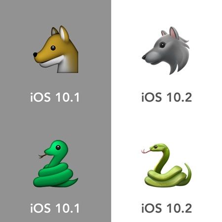 iPhone 絵文字　オオカミ　ヘビ