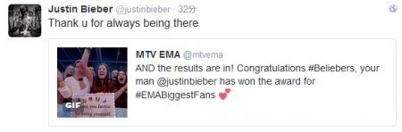 ジャスティン・ビーバー　Justin Bieber　カナダ　ショッピング　EMA　ツイート