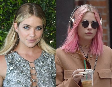 アシュレイ・ベンソン　Ashley Benson　ヘアチェンジ　2016年最後　ヘア　イメチェン　ピンク　ピンクヘア　グラデーション　セレブ　ヘアスタイル