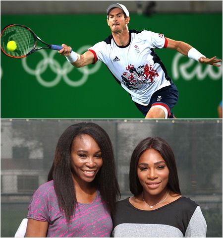 男子テニス選手アンディ・マレー　女子テニス選手セリーナ＆ヴィーナス・ウィリアムズ