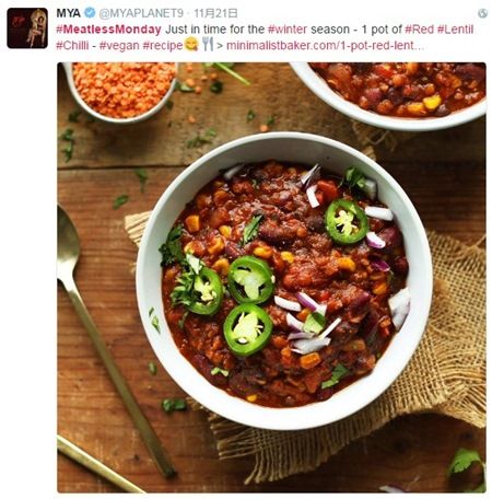 ミートレス・マンデー Meatless Monday セレブ参加者　マイア