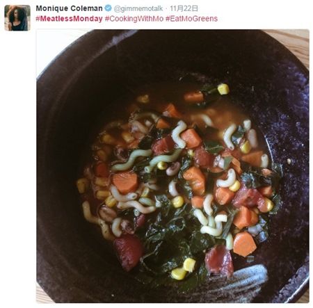 ミートレス・マンデー Meatless Monday セレブ参加者　モニーク・コールマン