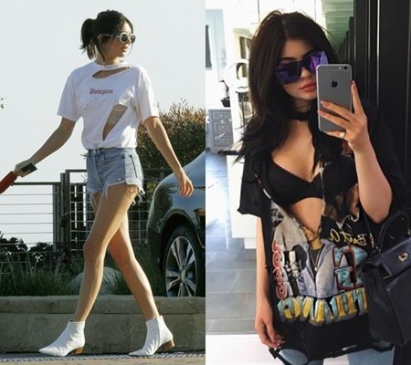 リメイク　リップド　Tシャツ　ケンダル・ジェナー　カイリー・ジェナー