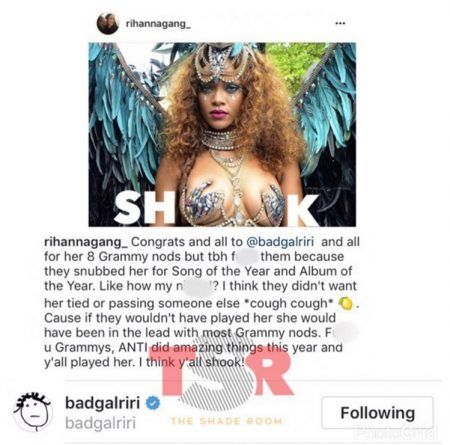 リアーナ ビヨンセ Rihanna Beyonce インスタグラム コメント