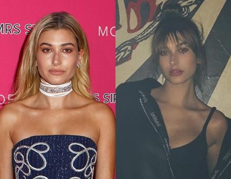 ヘイリー・ボールドウィン　Hailey Baldwin　ヘアチェンジ　2016年最後　ヘア　イメチェン　前髪　シースルーバング　お団子　モデル