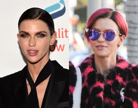 ルビー・ローズ　Ruby Rose　ヘアチェンジ　2016年最後　ヘア　イメチェン　ピンク　ピンクヘア　グラデーション　セレブ　ヘアスタイル　ベリーショート