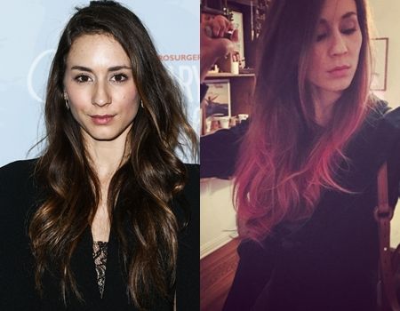 トローヤン・ベリサリオ　Troian Bellisario　ヘアチェンジ　2016年最後　ヘア　イメチェン　ピンク　ピンクヘア　グラデーション　セレブ　ヘアスタイル　毛先だけピンク