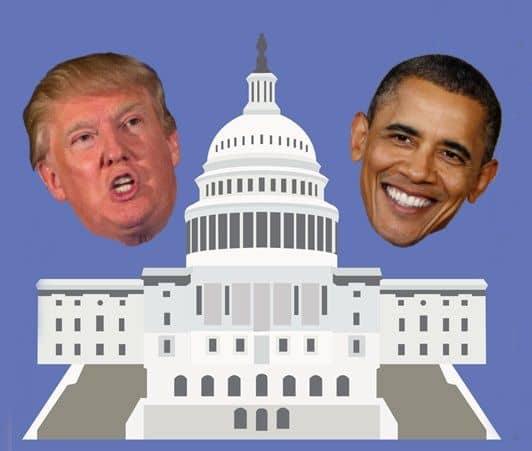 トランプ氏　オバマ氏　ホワイトハウス　大統領就任式