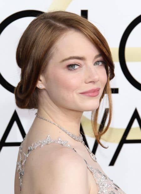 エマ・ストーン　Emma Stone ゴールデン・グローブ賞　メイク　レッドカーペット　