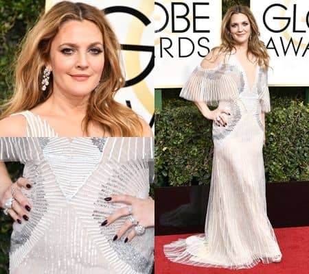ドリュー・バリモア ゴールデン・グローブ賞 ドレス ジュエリー