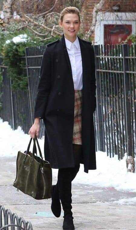 カーリー・クロス　Karlie Kloss　冬　ファッション　コーデ