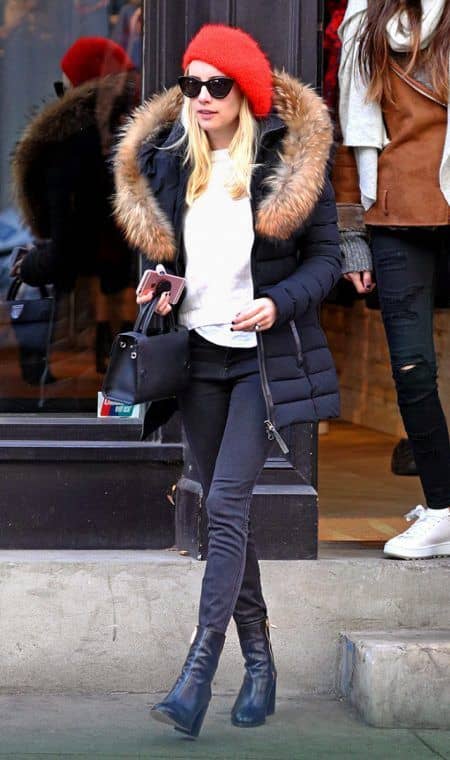 エマ・ロバーツ　Emma Roberts　冬　ファッション　コーデ
