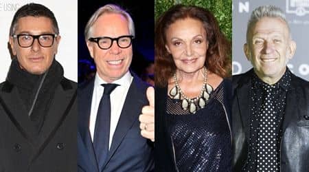 ファッションデザイナー　ステファノ・ガッバーナ　トミー・ヒルフィガー　ダイアン・ファステンバーグ　ジャン・ポール・ゴルチエ